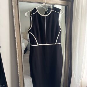Calvin Klein Black Dress with White Accents